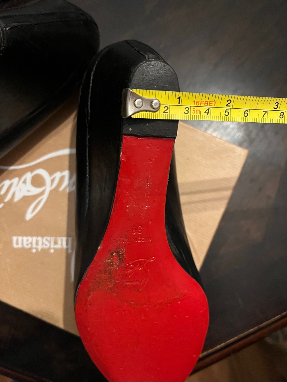 Christian Louboutin Black Leather Wedge Pumps - Picture 16 of 16